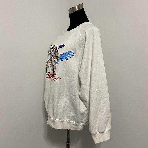 Looney Tunes Toons Vintage Sweatshirt Bugs Bunny Daffy Duck Taz Porky Pig Tweety - Picture 2 of 10